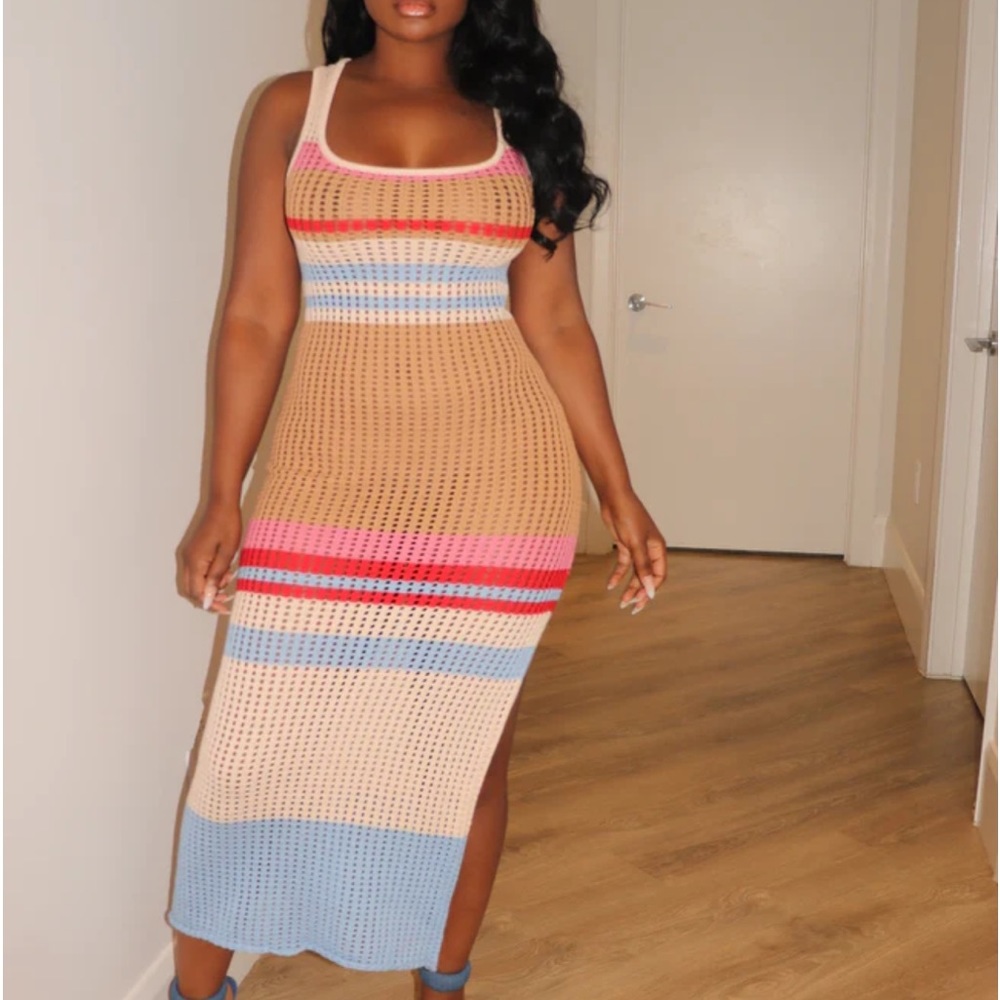 Multicolor knit dress